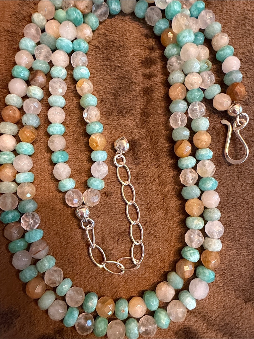 New Jay King Desert Rose Double Strand Sunshine & Honey Dew Quartz Necklace.(259